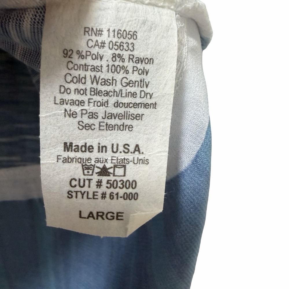Jess & Jane Rhinestone Tie Dye Top Size L Blue Lightweight‎ Artsy 3/4 Sleeve NEW - Picture 8 of 9